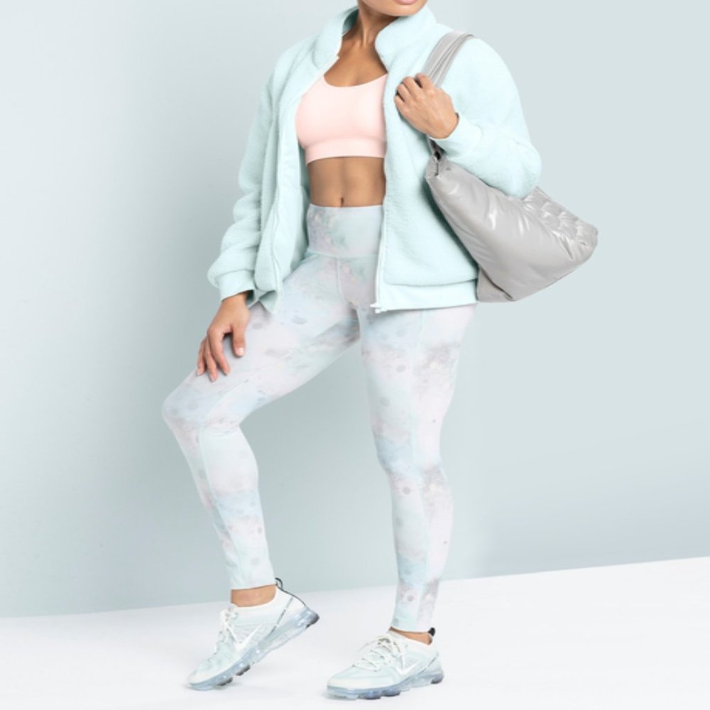 NEW! Peach Reversible Leggings Dreamscape Print - Size Small - Picture 2 of 5
